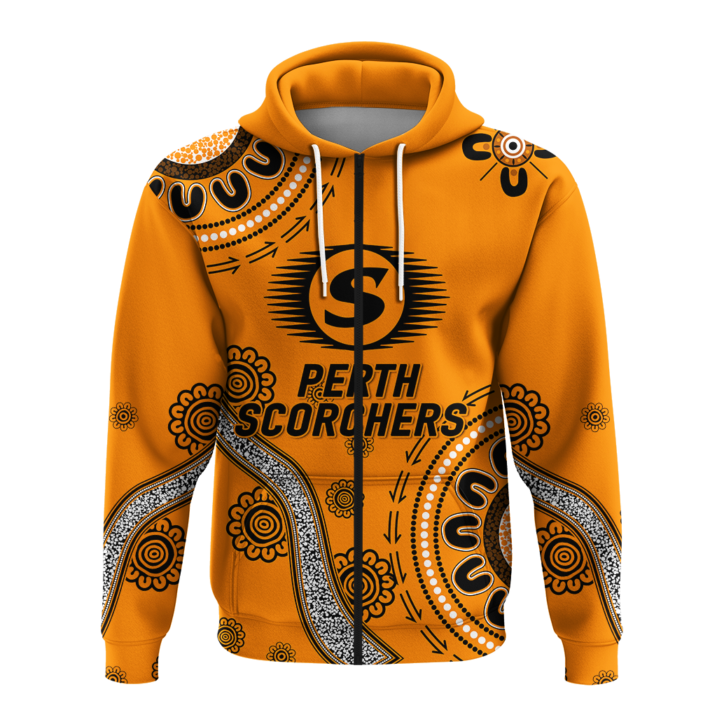 Perth Scorchers Aboriginal Art Cricket 2022 Hoodie - LT12