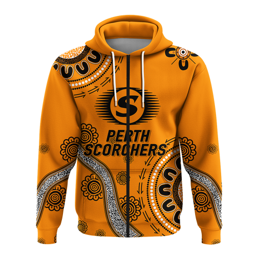Perth Scorchers Aboriginal Art Cricket 2022 Hoodie - LT12