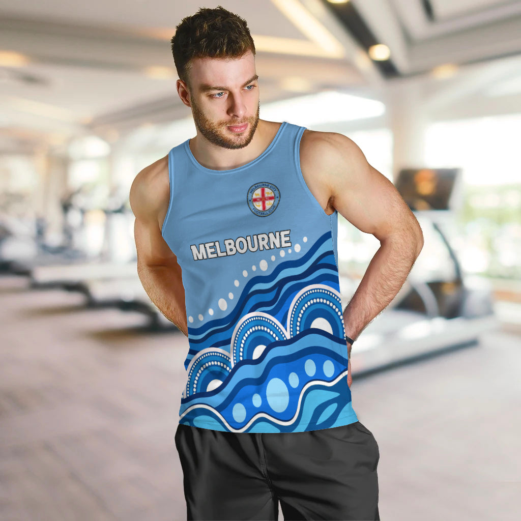 custom-personalised-melbourne-men-tank-top-indigenous-dot-painting-art