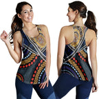 Women Racerback Tank-  Aboriginal Dot Panting Art With Snake - Vibe Hoodie
