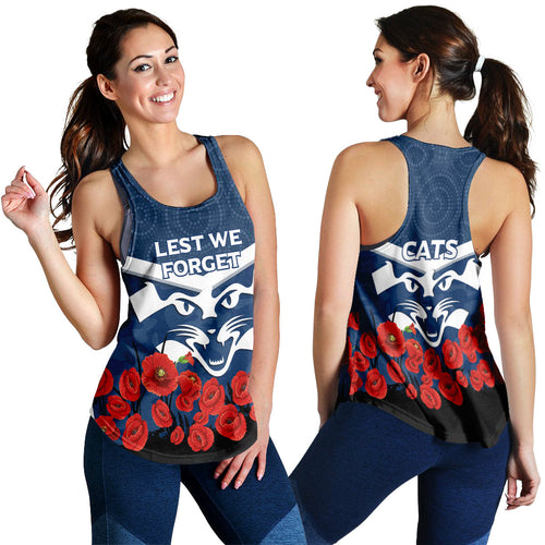 Geelong Cats Anzac Day Women Tank Top - Indigenous Art