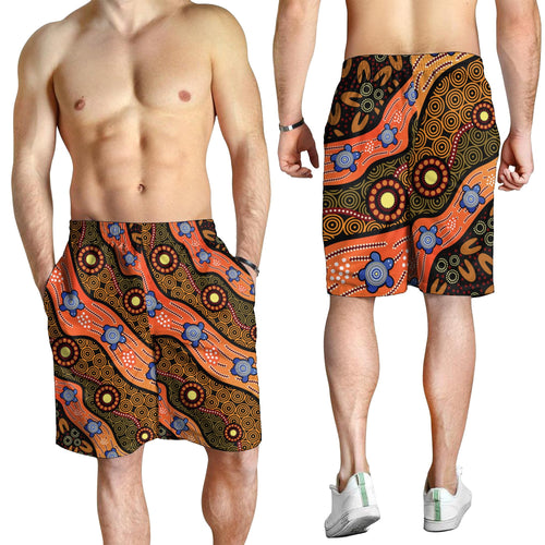 men-short-aboriginal-dot-unique-style-turtle