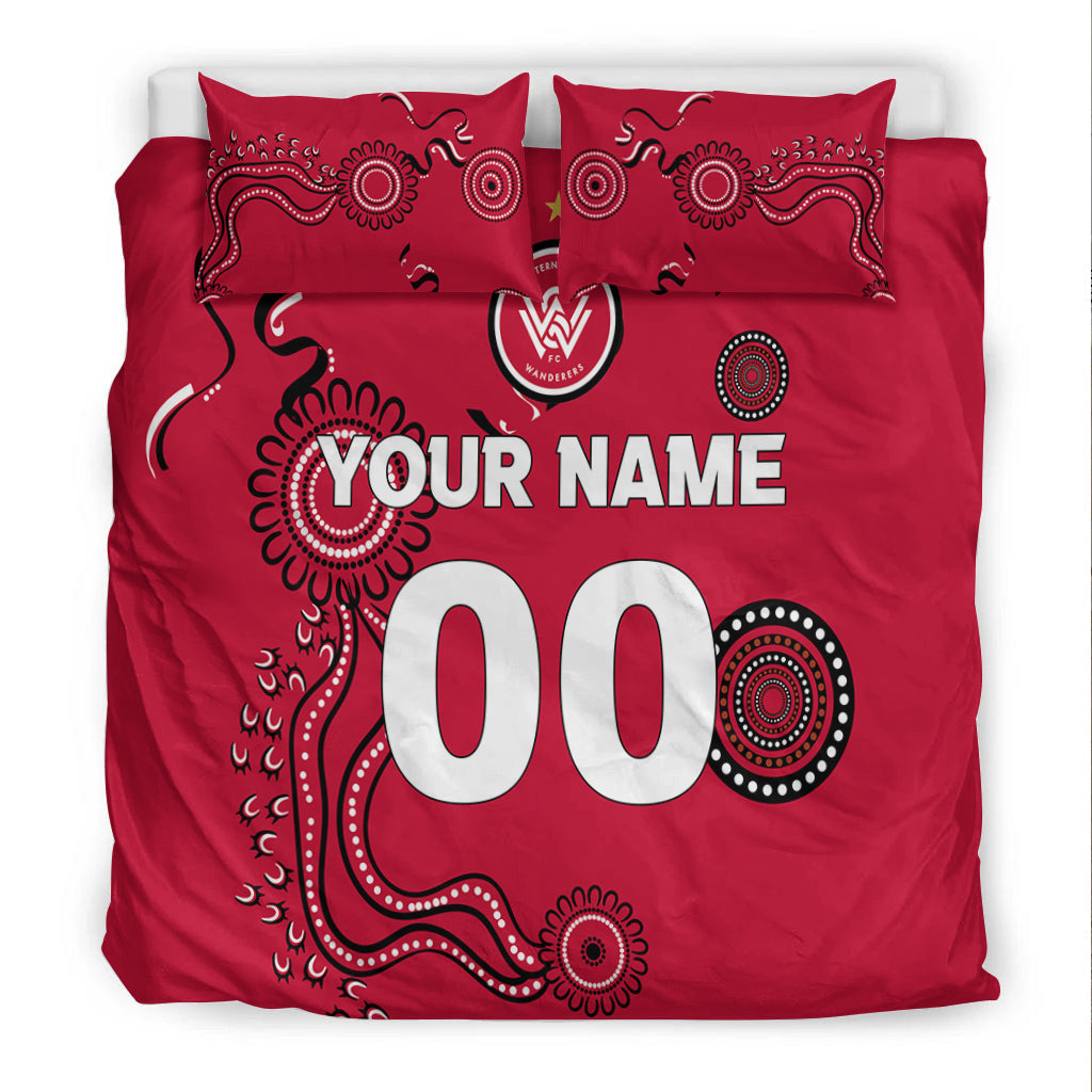 custom-personalisedwestern-sydney-wanderers-bedding-set-indigenous-dot-painting-art