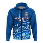 custom-personalised-newcastle-jets-zip-hoodie-indigenous-dot-painting-art