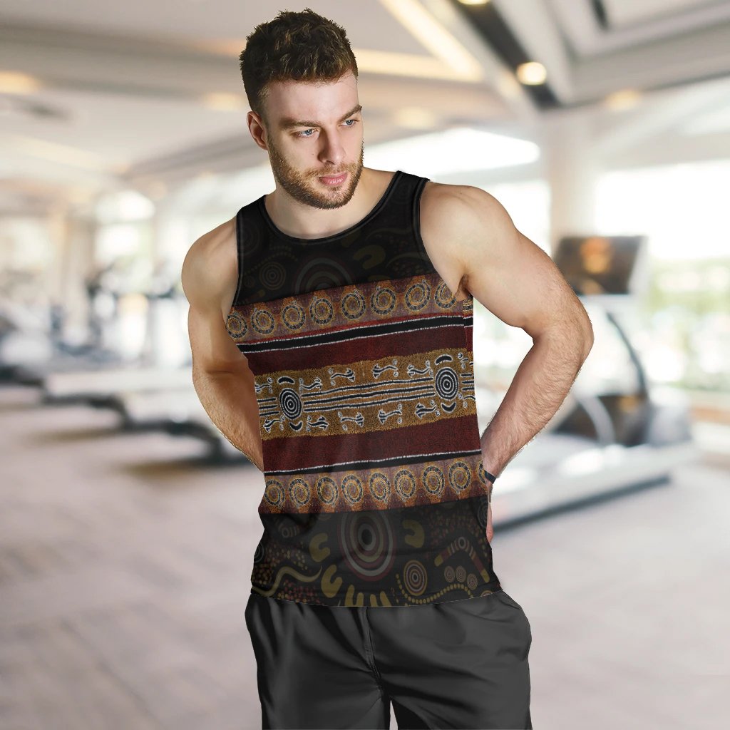 men-tank-aboriginal-dot-panting-art-horizontal-lines