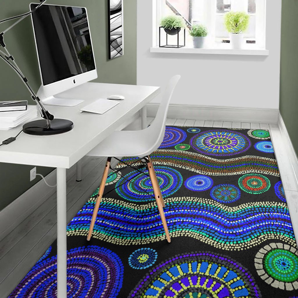 area-rug-aboriginal-dot-unique-style-blue
