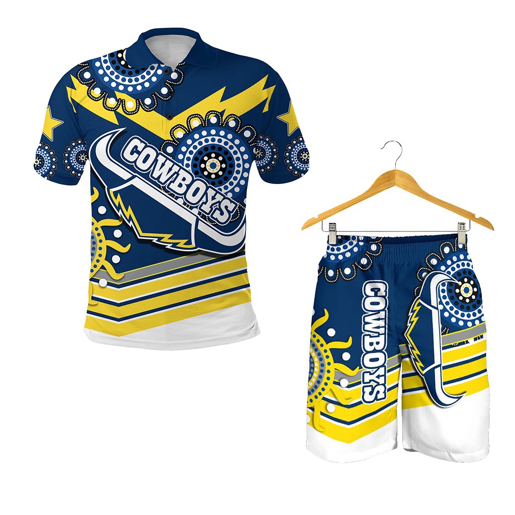 combo-polo-shirt-and-men-short-proud-cowboys-indigenous-north-queensland
