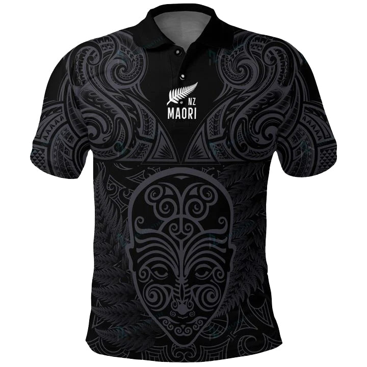 aotearoa-polo-shirt-maori-manaia-warrior-silver-fern