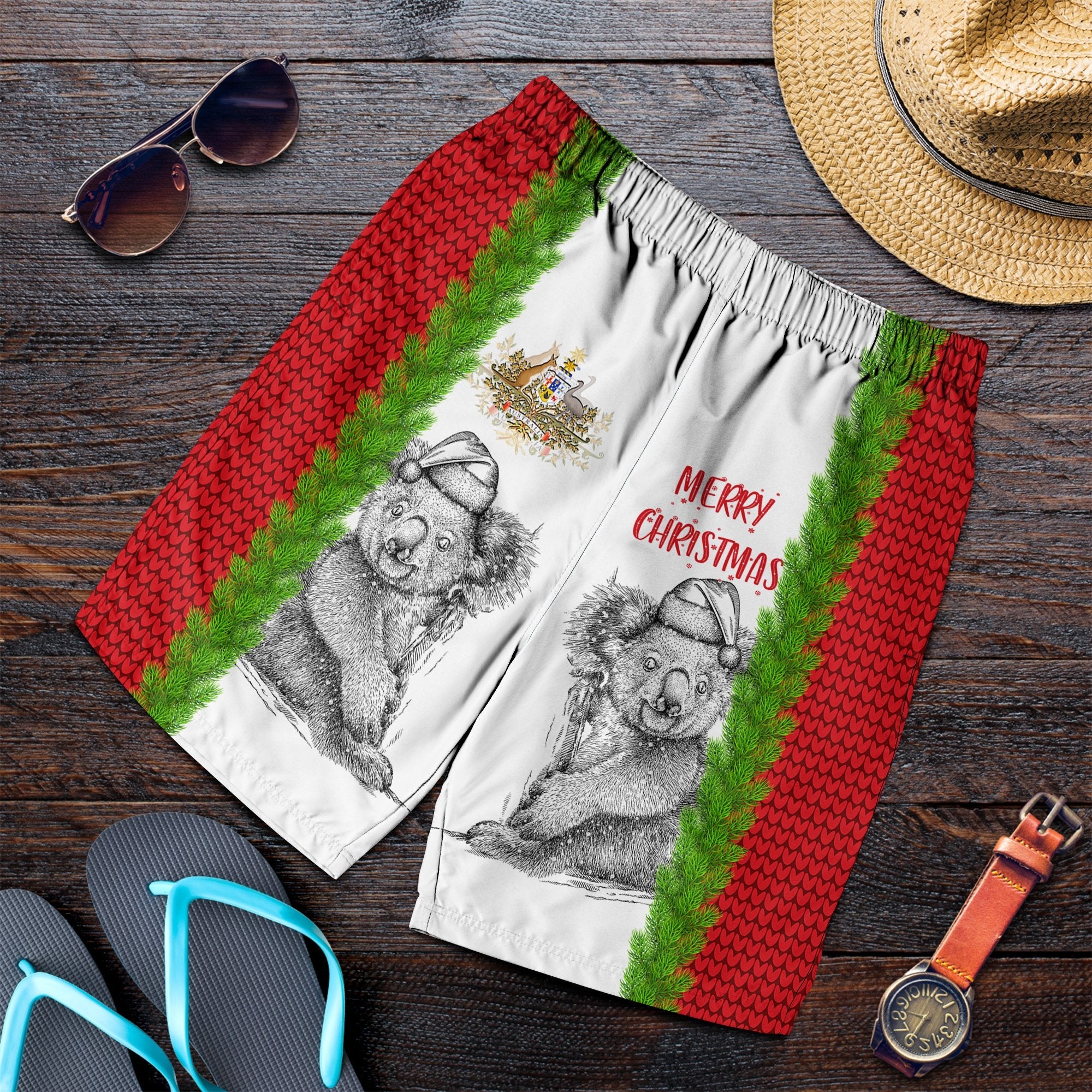 christmas-mens-shorts-merry-christmas-koala