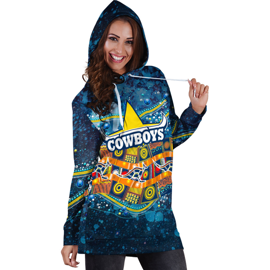 naidoc-week-cowboys-hoodie-dress-aboriginal-dot-painting