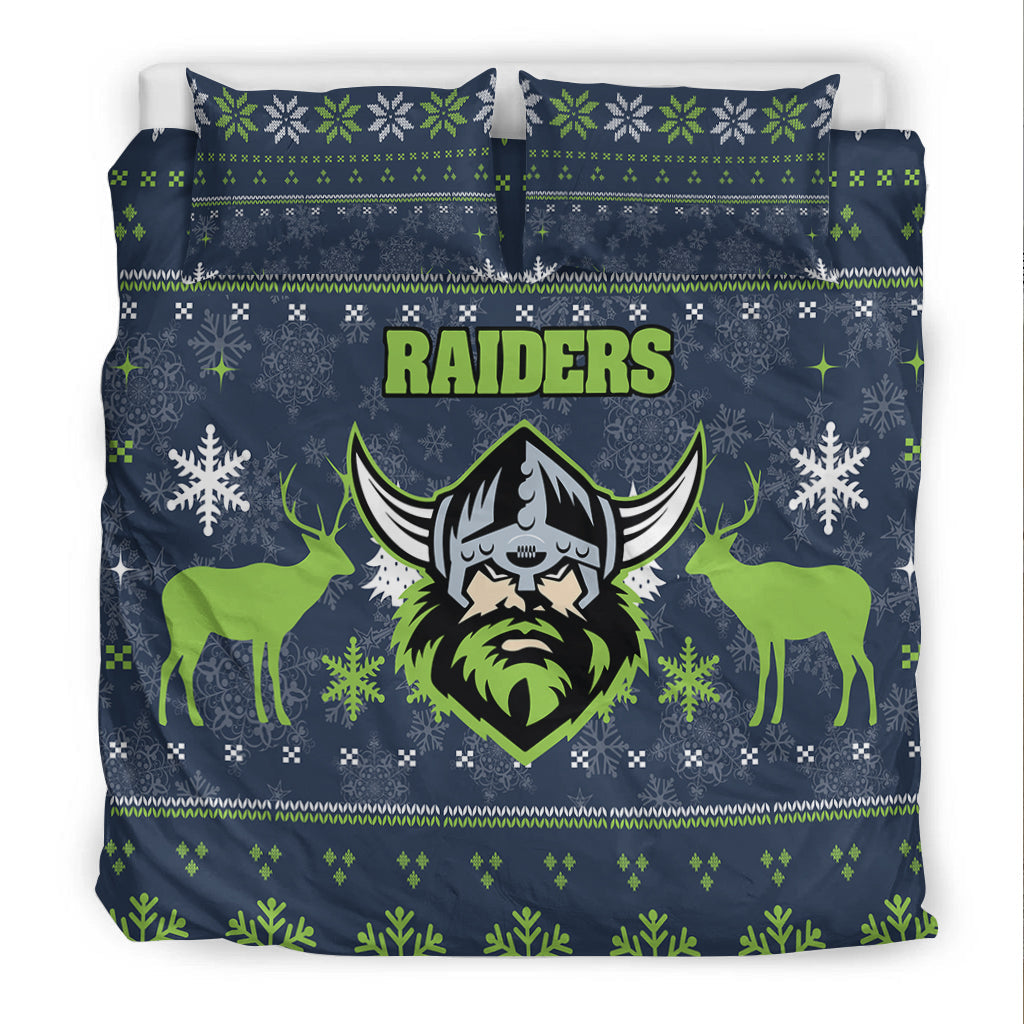 canberra-raiders-bedding-set-christmas-ugly-style