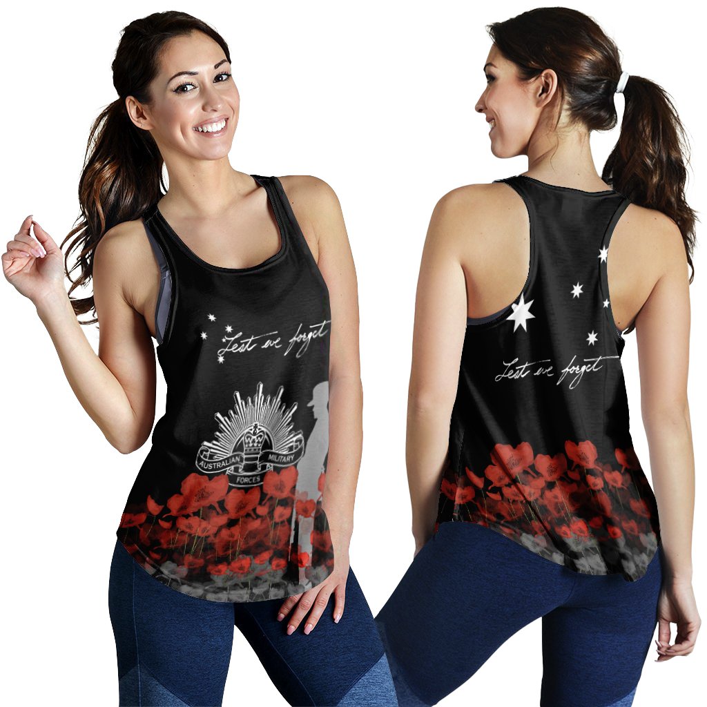 Anzac Day Women's Racerback Tank - Remember Them - Vibe Hoodie