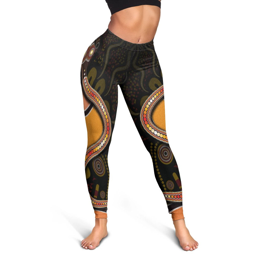 leggings-aboriginal-snake-with-dot-painting