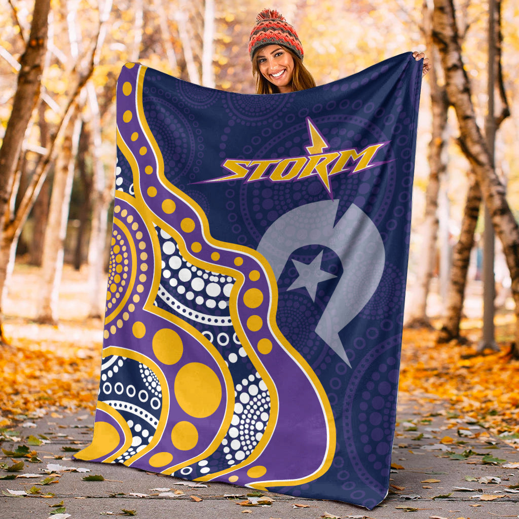 naidoc-week-melbourne-storm-blanket-aboriginal-dot-painting