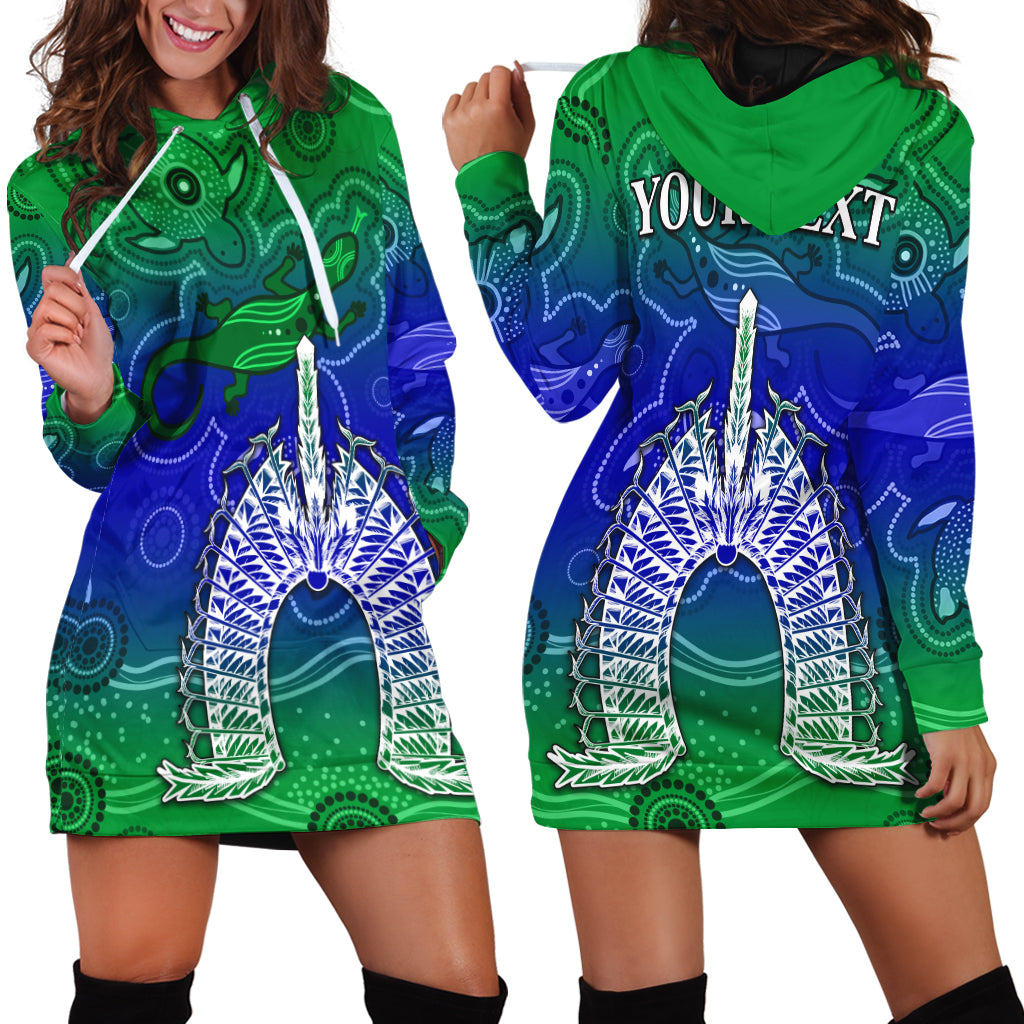 custom-personalised-torres-strait-islands-hoodie-dress-aboriginal-art-lizard-symbol-peace