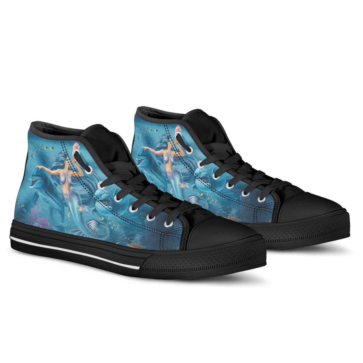 high-top-shoes-australia-beautiful-mermaid-with-dolphin