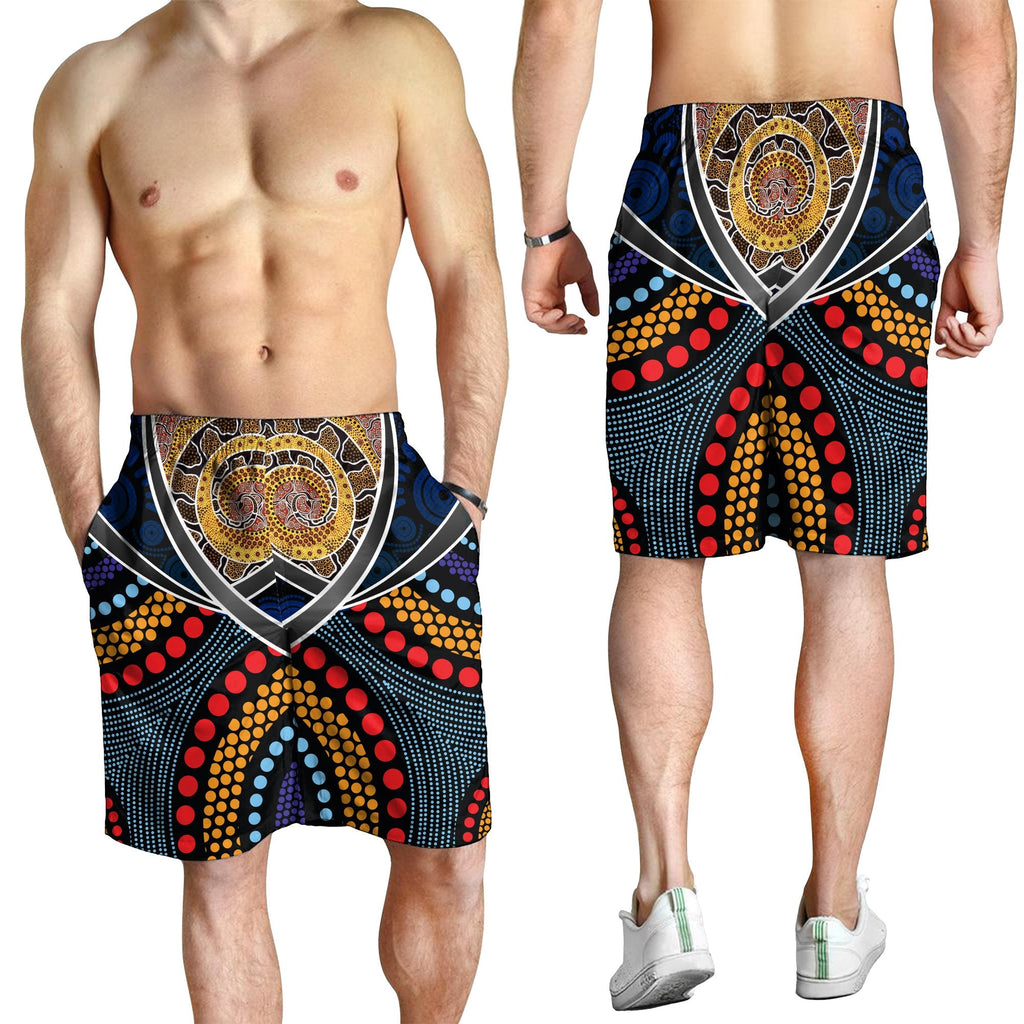 men-short-aboriginal-dot-panting-art-with-snake