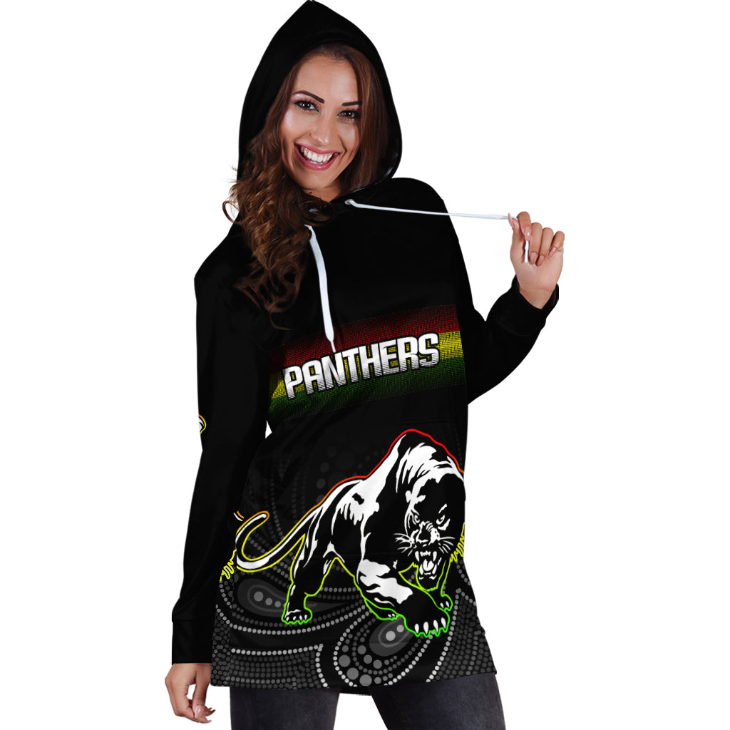 Black Panthers Rugby League Aboriginal Hoodie Dress - LT2