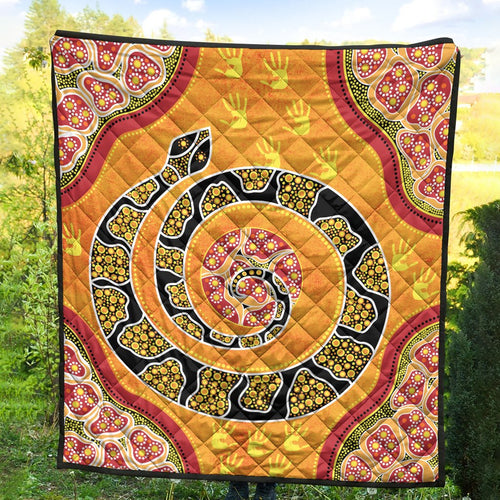 premium-quilt-aboriginal-unique-style-snake-orange-color-2021