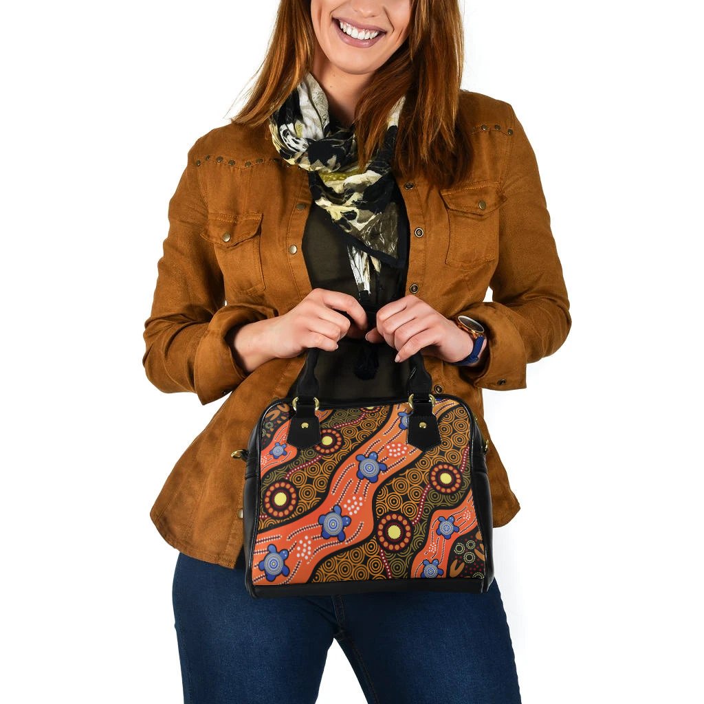 Shoulder Handbag - Aboriginal Dot Unique Style Turtle - Vibe Hoodie