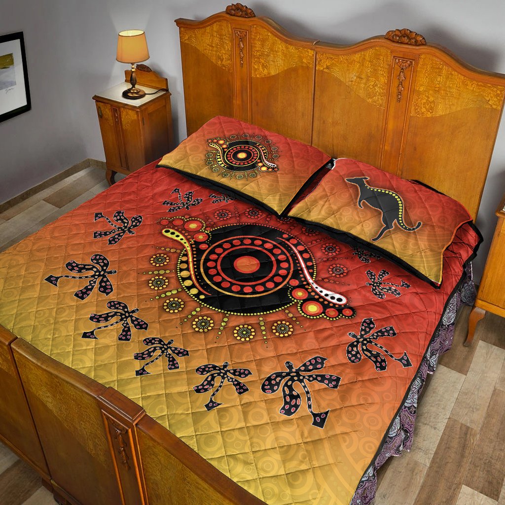 quilt-bed-set-circle-pattern