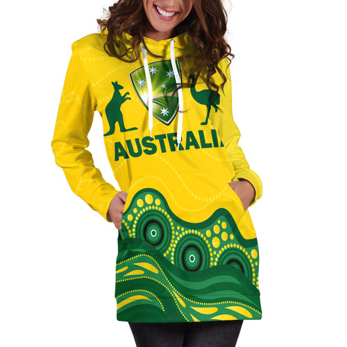Australia Cricket Aboriginal Pattern Hoodie Dress - LT2