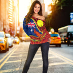 Australia Day Indigenous Art Women Off Shoulder Sweater