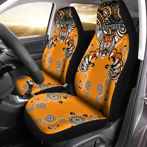 Wests Tiger Rugby Aboriginal Pattern Car Seat Covers - LT2
