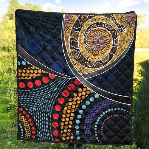 premium-quilts-aboriginal-dot-panting-art-with-snake