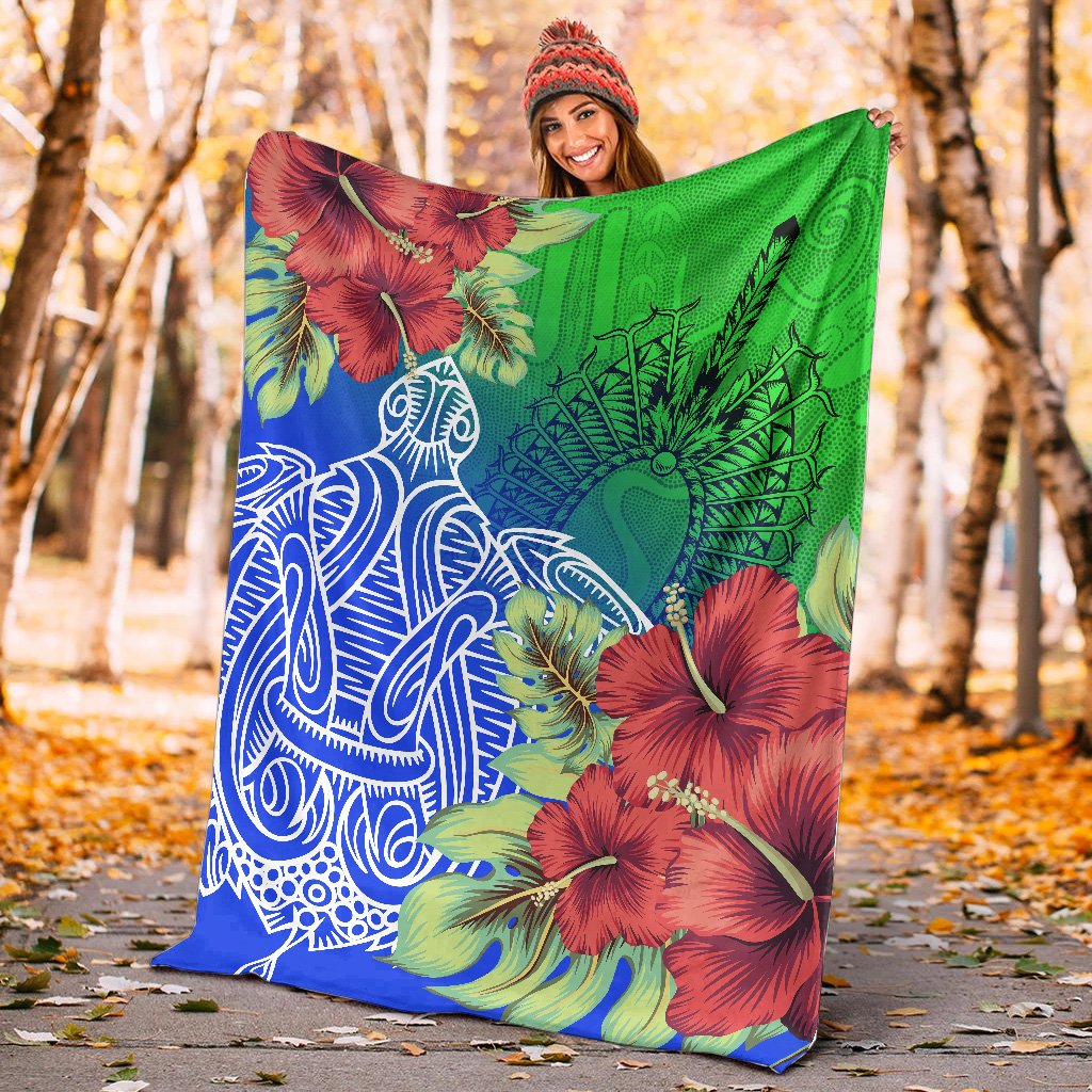 torres-strait-islanders-premium-blanket-ocean-hibiscus