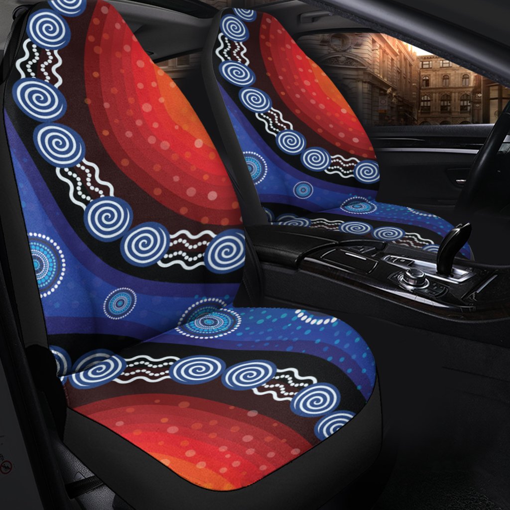 car-sar-cover-aboriginal-color-dot-painting