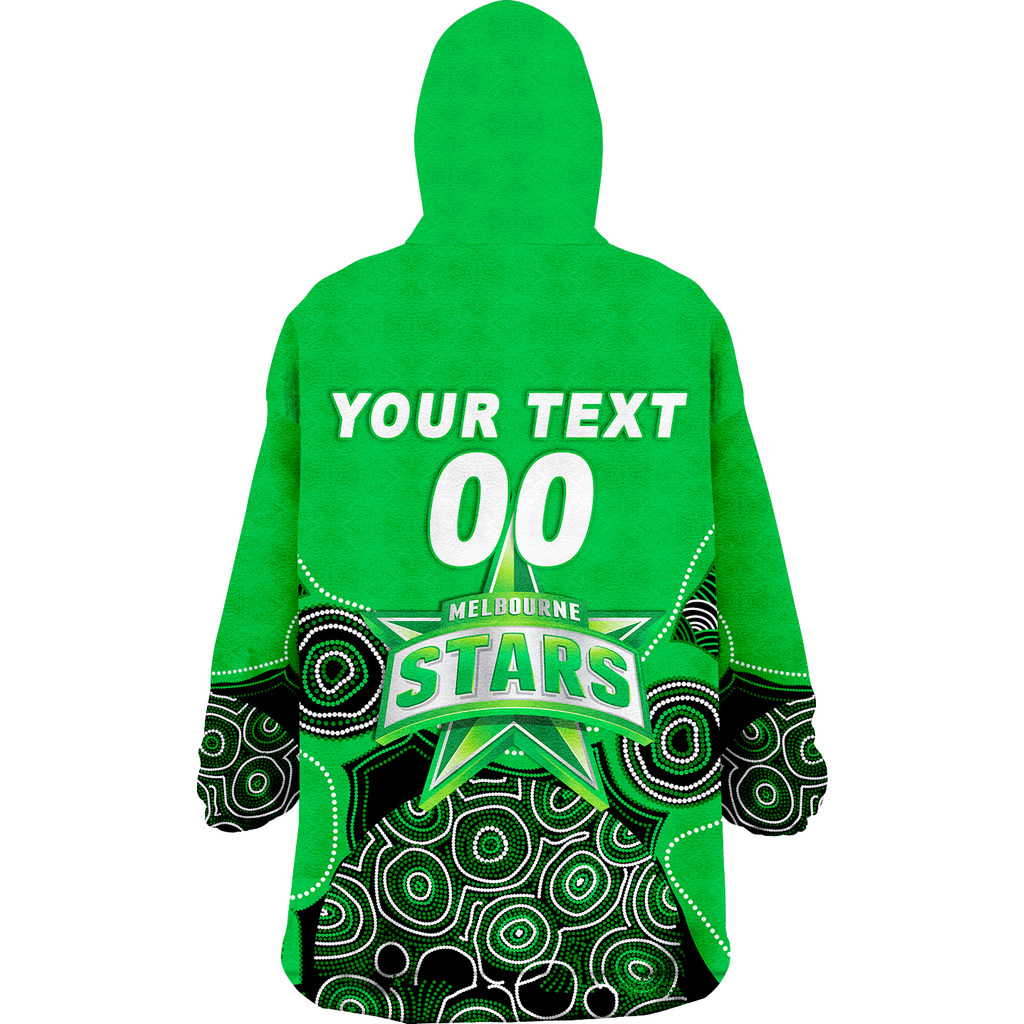 (Custom Personalised ) Melbourne Stars Aboriginal Art Cricket 2022 Wearable Blanket Hoodie - LT12