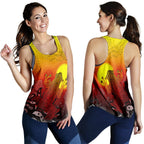 Aboriginal Women's Racerback Tank - Indigenous Frog (Red) - Vibe Hoodie