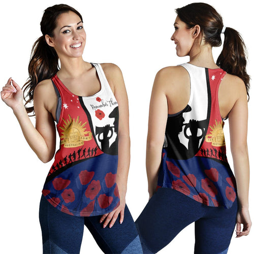 Anzac Day Women's Racerback Tank - We will remember Them - Vibe Hoodie