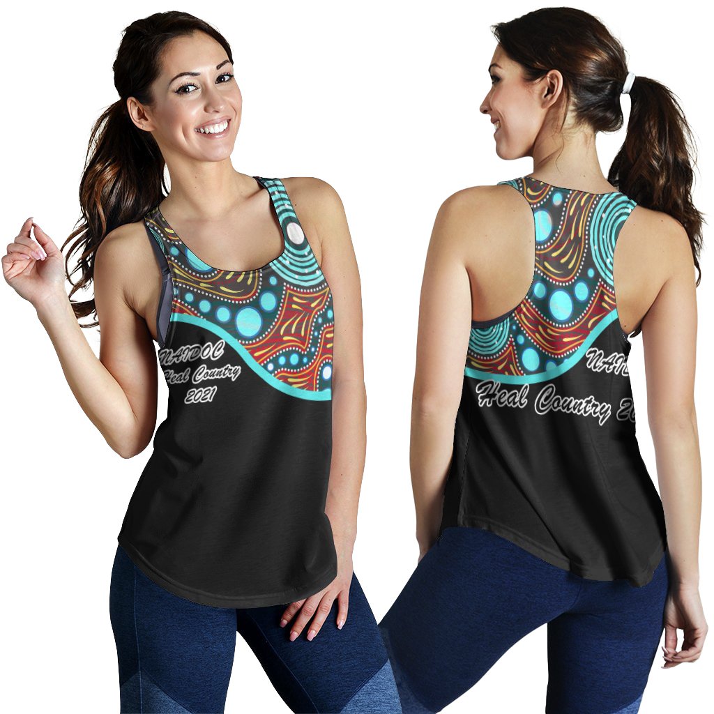 Naidoc 2021 Women's Racerback Tank - Heal Country - Vibe Hoodie