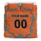 custom-personalised-brisbane-roar-bedding-set-indigenous-dot-painting-art