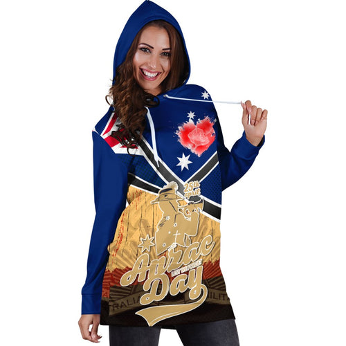 Hoodie Dress- Anzac Lest We Forget - Vibe Hoodie