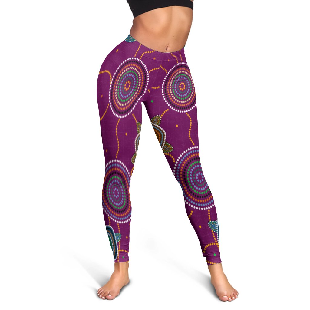 legging-aboriginal-turtle-purple-australia-dot-patterns