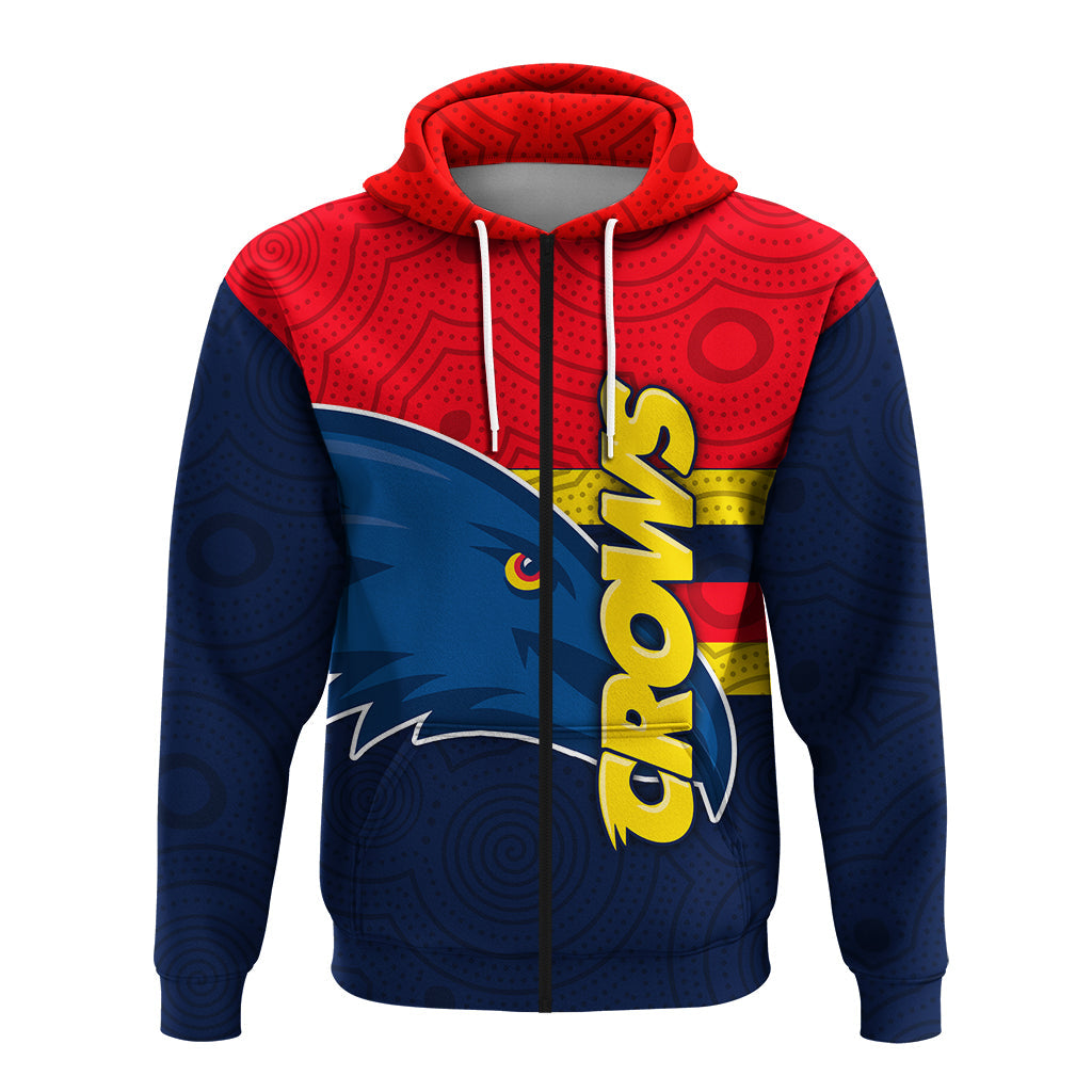 custom-personalised-adelaide-crows-zip-up-hoodie-aboriginal-dot-painting
