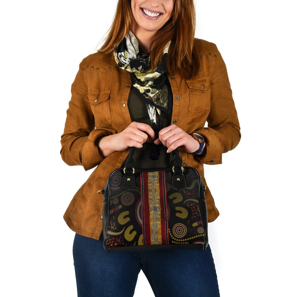 Shoulder Handbag -  Aboriginal Dot Panting Art Stripe Lines - Vibe Hoodie