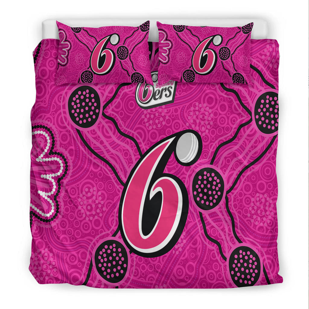sydney-sixers-bedding-set-aboriginal-dot-painting