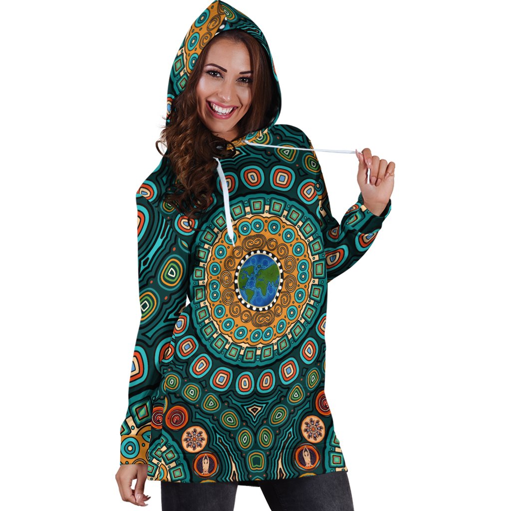 hoodie-dresses-aboriginal-green-dot-painting-with-earth
