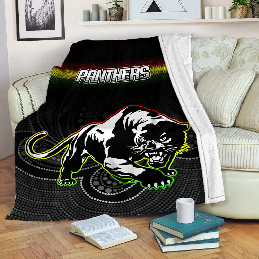 Black Panthers Rugby League Aboriginal Blanket - LT2