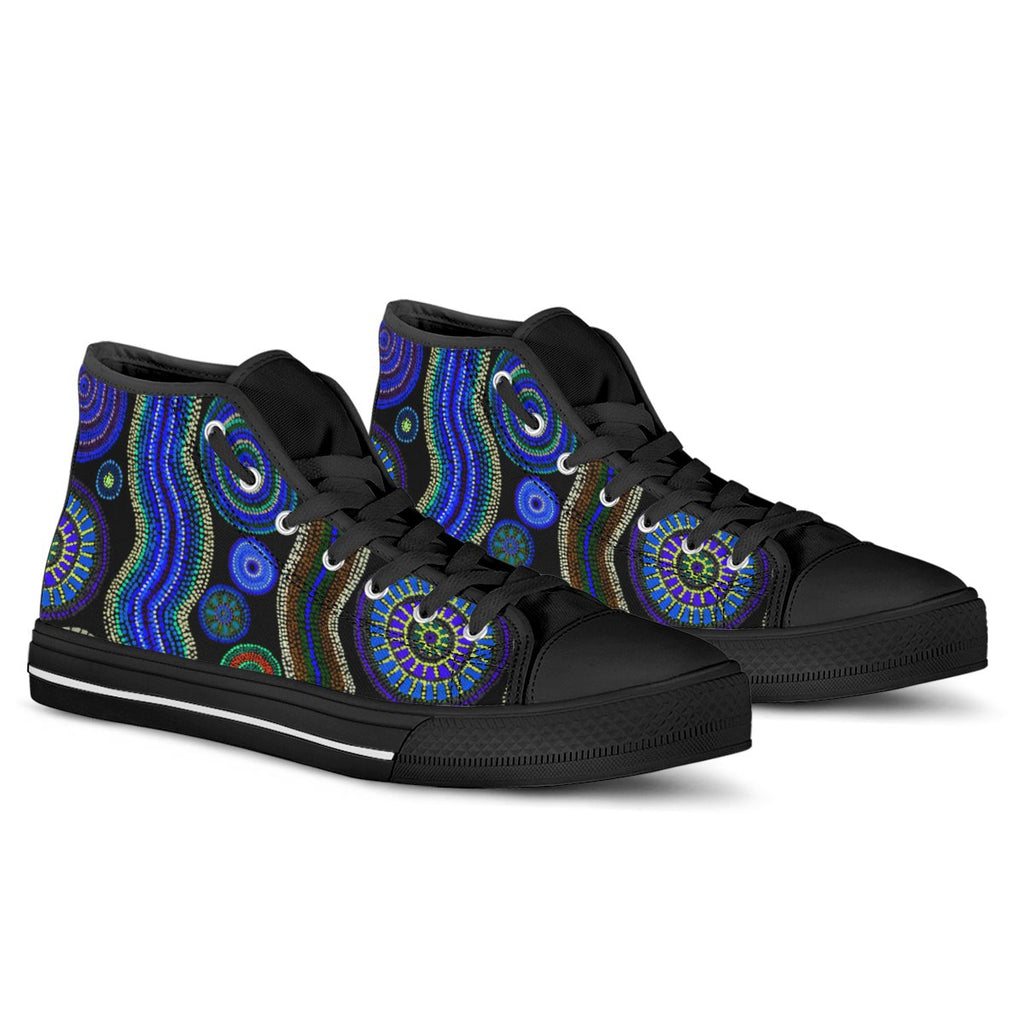 high-top-aboriginal-dot-unique-style-blue