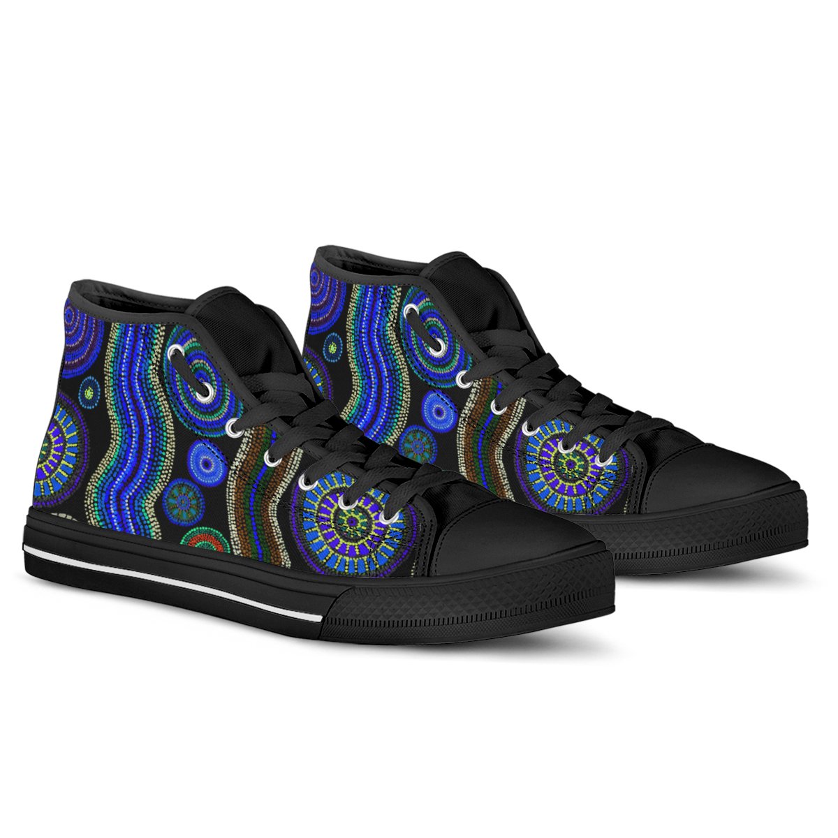 high-top-aboriginal-dot-unique-style-blue