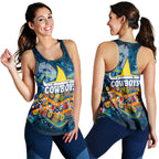NAIDOC Week Cowboys Women's Racerback Tank - Aboriginal Dot Painting - LT12 - Vibe Hoodie