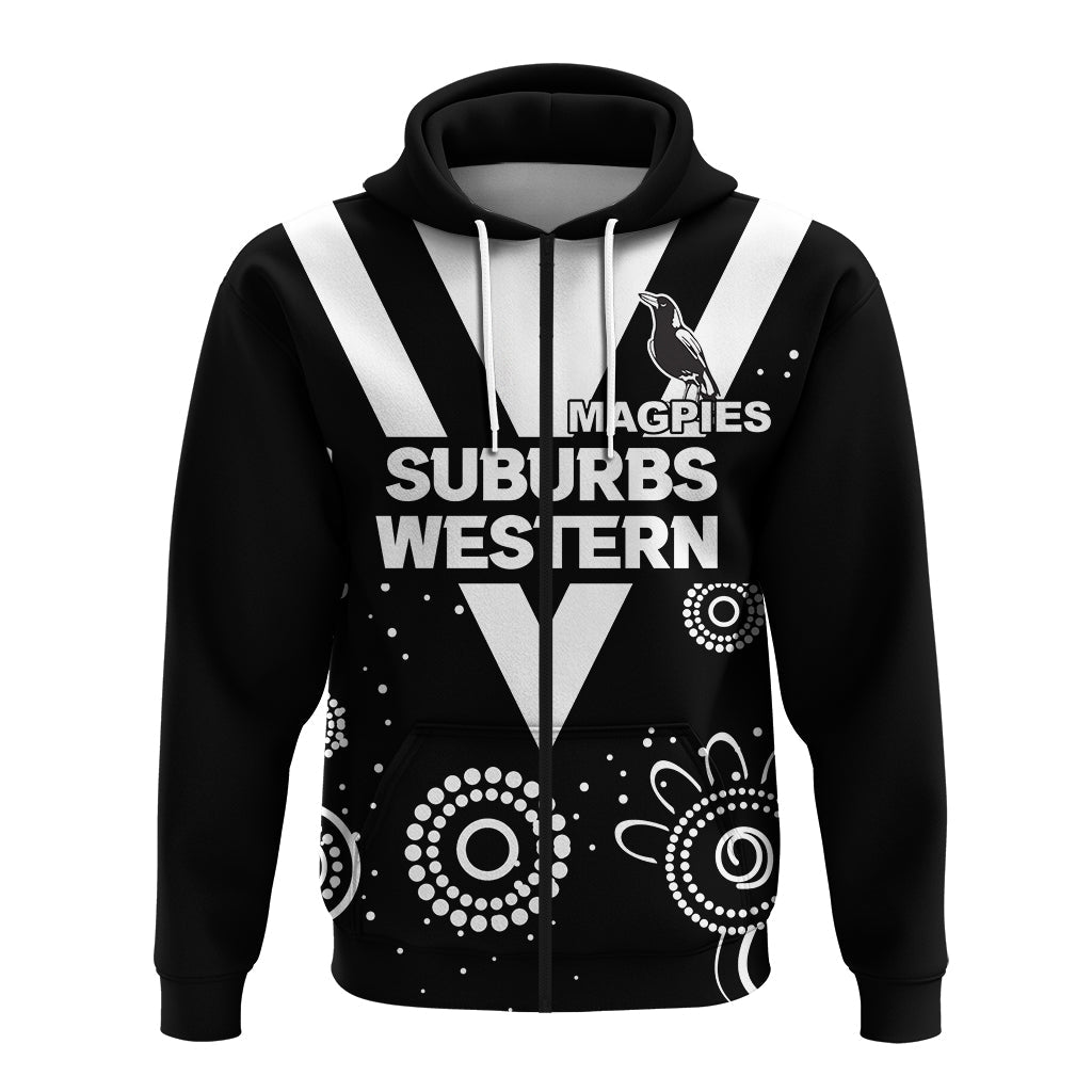 western-suburbs-magpies-zip-up-hoodie-indigenous-dot-painting-art