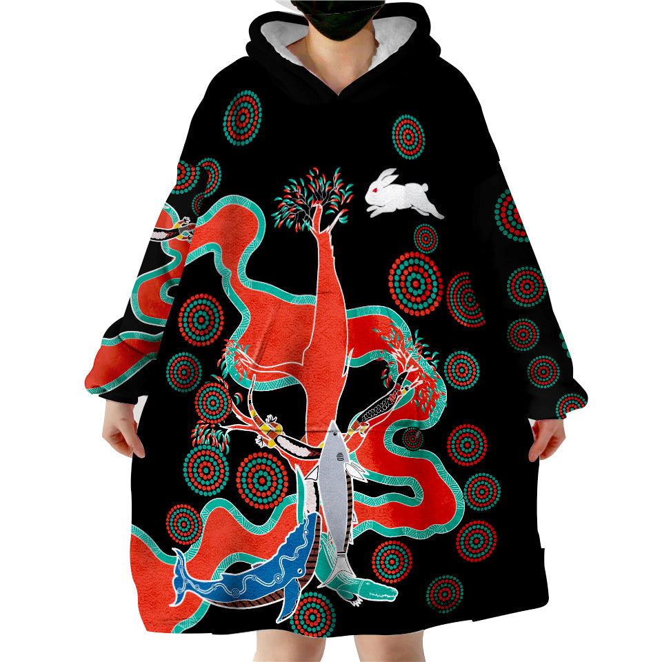 custom-text-and-number-rabbitohs-wearable-blanket-hoodie-go-the-bunnies-aboriginal-lt13