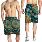 mens-shorts-aboriginal-green-dot-painting-with-earth
