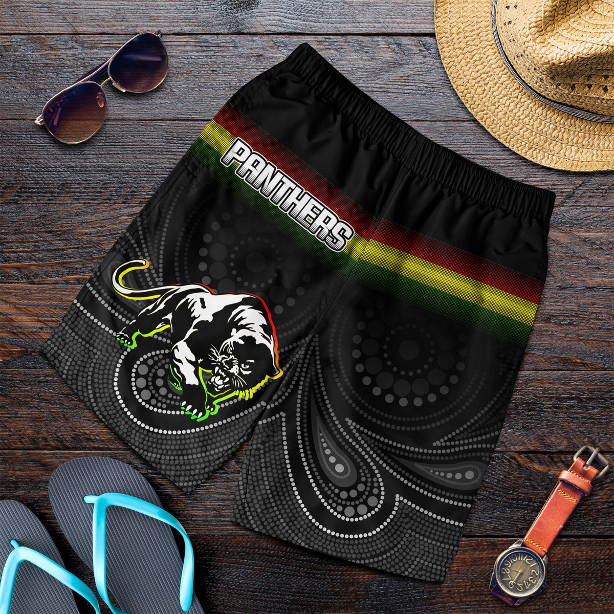 Black Panthers Rugby League Aboriginal Men Short - LT2